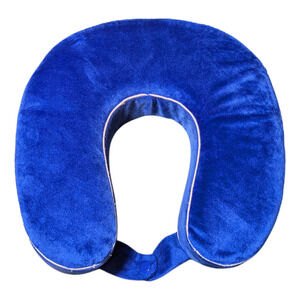 U-shaped Soft Memory Foam Travel Neck Pillow Compact For Plane Or Car Cobalt